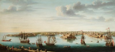 One of a Set of Seven Views of Valletta, Malta and Its Environs by Alberto Pullicino